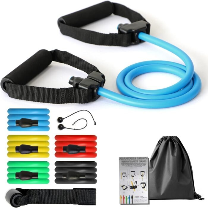 Professional Resistance Bands. Latex-Free, Work Out Bands, Stretch Bands for Working Out Women or Men, Exercise Bands Set for Physical Therapy (with Handle) - Image 2