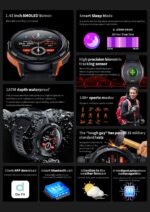 Gravity C25 1.43" AMOLED Smartwatch with Always-On Display, Bluetooth Call, AI Voice, 100+ Sports Modes, Heart Rate & Sleep Monitor, 1 ATM Waterproof, Fitness Tracker for iOS & Android (Gray) - Image 10