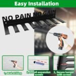 Home Gym Accessories Organization Storage Rack Equipment For Home 8 Hook Wall Hanger Display Gear Barbells Resistance Bands Jump Ropes Lifting Belt Hanger Accessories Hardware Included - Image 7