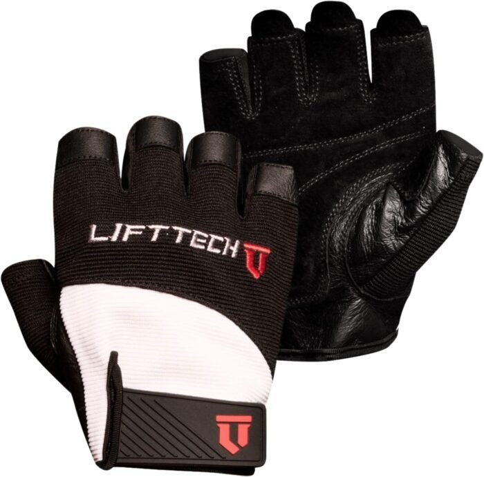 Elite Weight Lifting Gloves for Men - Black & White - Image 2