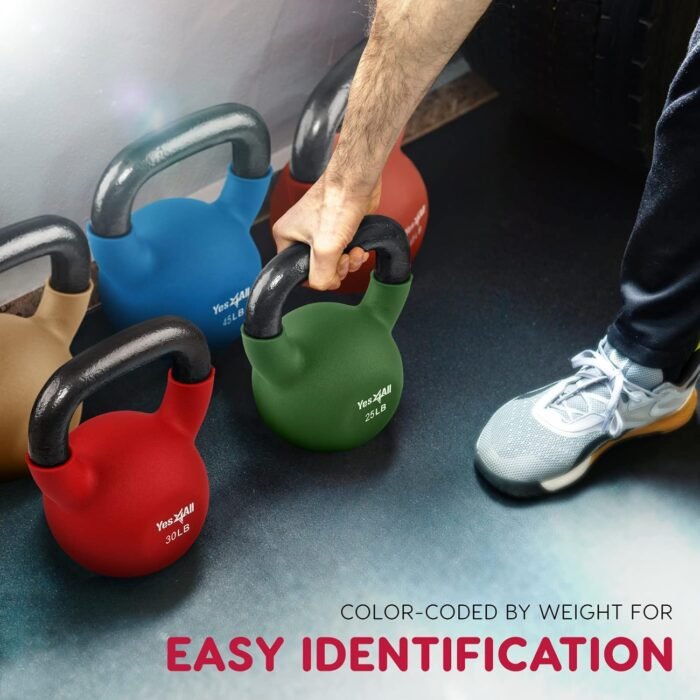 Yes4All Kettlebells 5lbs-65lbs & Kettlebell Sets Adjustable Weights, Kettlebell for Weight Training, Home Workout Equipment with Secure Grip for High Rep, Exercise Equipment - Image 7