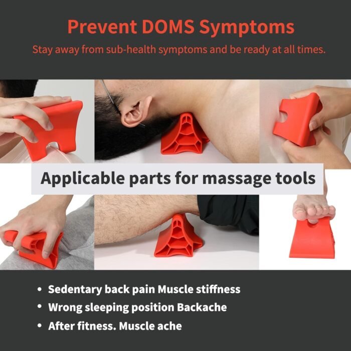 Keyserve（Red Pressure Point Massage Tool Handheld - Deep Muscle Trigger Acupressure Point Massager - Cervical Traction Device Portable Cervical Vertebra Release Device Pressure Point Massage Tool - Image 7