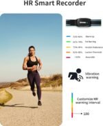 iGPSPORT Heart Rate Monitor Armband HR70, Bluetooth 5.0 ANT+ arm Heart Rate Monitor, 65H Battery Life and HR Zone LED Indicator (Black) - Image 3