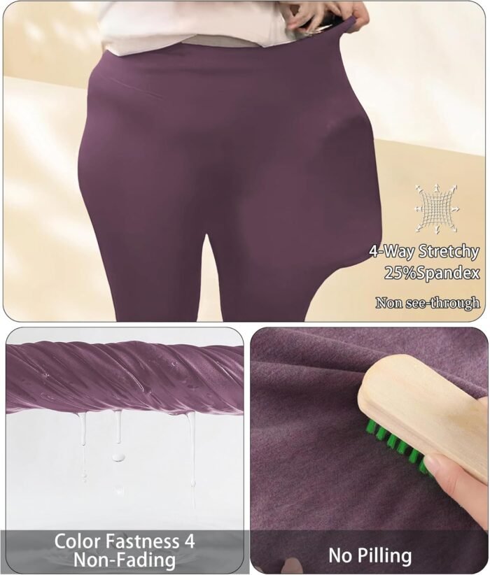 LALAGEN Plus Size Leggings for Women with Pockets-High Waisted 7/8 Leggings Tummy Control Workout Gym Yoga Pants - Image 3