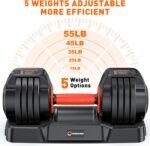 Adjustable Dumbbells Set, Weight Dumbbell Set with Anti-Slip Handle, Quick Adjust 5-in-1 Weights Set, Compact Home Gym Workout Equipment for Men Women Exercise & Fitness - Image 4