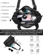 Small Gym Bag for Women Mini Duffle Bag with Wet Compartment, Lightweight Waterproof Cute Tote for Girls Workout Sport Travel, Black - Image 4