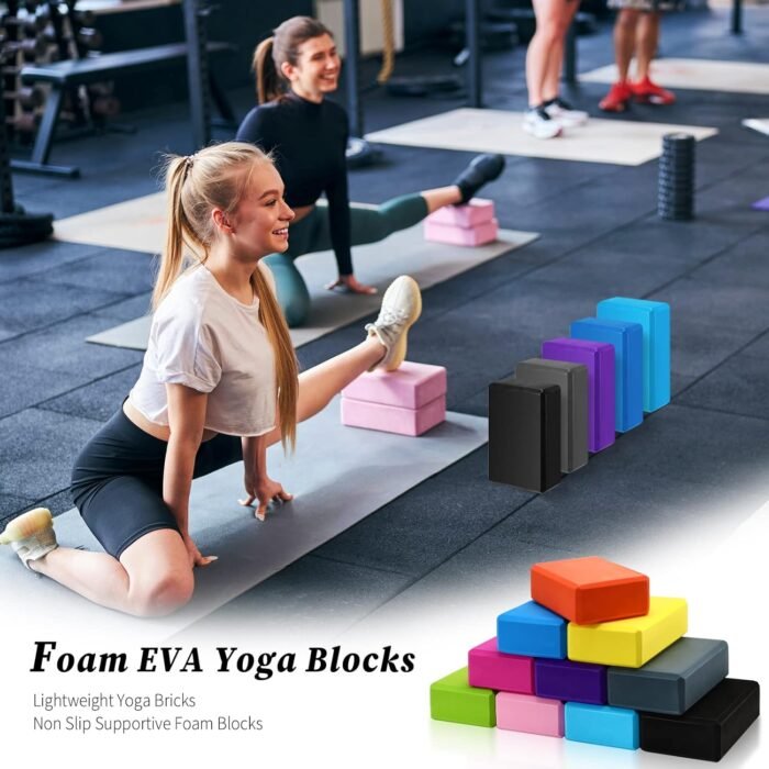 20 Pcs Foam EVA Yoga Blocks Lightweight Yoga Bricks Non Slip Supportive Foam Blocks Yoga Prop Accessories for Yoga, Pilates, Stretching and Meditation, Women Men Yogi Yoga Beginners (Multicolor) - Image 6