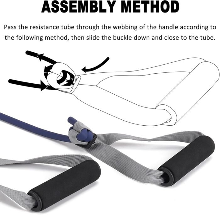 Resistance Tubes for Working Out, Exercise Bands with Handles and Door Anchor for Physical Therapy Women and Men, Rubber Tubing for Lower Pilates, at-Home Workout, 25 Foot - Image 6