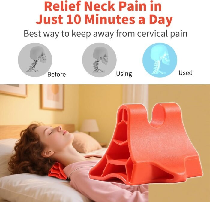 Keyserve（Red Pressure Point Massage Tool Handheld - Deep Muscle Trigger Acupressure Point Massager - Cervical Traction Device Portable Cervical Vertebra Release Device Pressure Point Massage Tool - Image 6