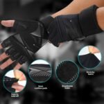 Weight Lifting Gloves for Men and Women with Wrist Wrap Support, Full Palm Protection Workout Gloves with Cushion Pads, Silicone Grip Gym Gloves for Weightlifting, Training, Exercise, Fitness - Image 3