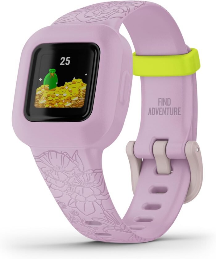 Garmin vivofit jr. 3, Fitness Tracker for Kids, Includes Interactive App Experience, Swim-Friendly, Up To 1-year Battery Life, Lilac Floral - Image 4