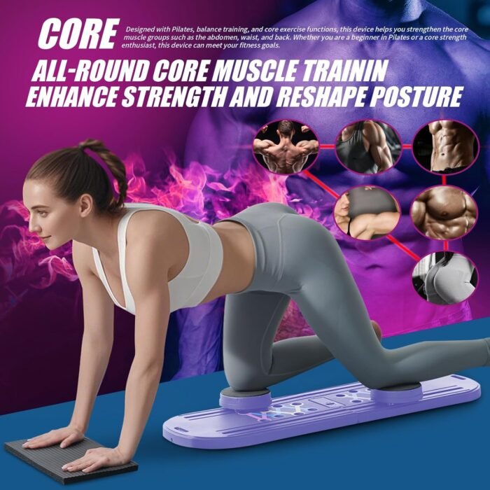Pilates Board, 6 in 1 Pilates Reformer Machine, Pilates Equipment, Multifunctional Abdominal Board, Ab Board, Exercise Board, Ab Core Trainer, Abs Core Workout Equipment - Image 4