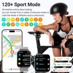 Smart Watches for Women, 1.83" HD Fitness Tracker (Answer/Make Calls), 120+ Sport Modes with Heart Rate/Sleep Monitor, IP68 Waterproof, Fitness Watch for iOS Android, Silver - Image 4