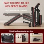 Foldable Weight Bench, Adjustable Workout Bench with Leg Extension, Preacher Pad, Extended Headrest, Space-saving Banco de Pesas for Home Gym, 800lbs Full Body Workouts Strength Training - Image 7