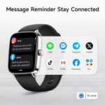 Smart Watch for Men Women, 1.85" HD Smartwatch Compatible iPhone/Samsung/Android (Answer/Make Calls), 100+ Sport Modes Fitness Tracker with Heart Rate/Sleep/SpO2 Monitor, IP68 Waterproof, with 2 Bands - Image 3