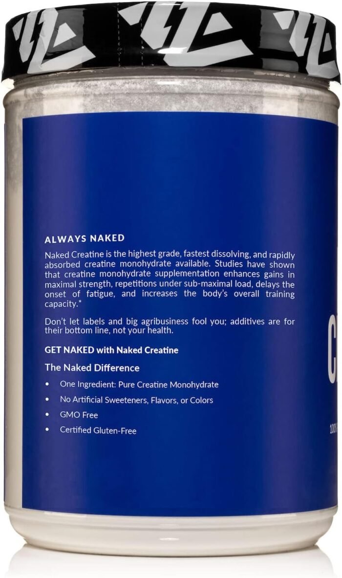 NAKED Pure Micronized Creatine Monohydrate – 200 Servings, 1,000g Bulk – Vegan, Non-GMO, Gluten & Soy Free - Muscle Building, Strength Training, Gym & Fitness Supplement - Image 5