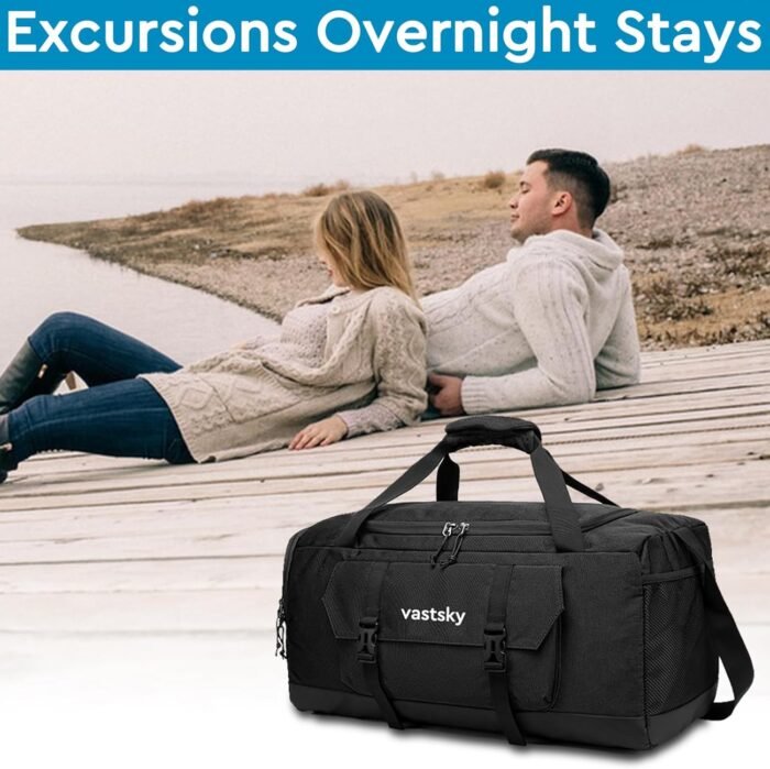 Large Gym Duffle Bags Mens Womens with Shoes Compartment & Wet Pocket,Sport Tote Bags Swimming Yoga,Travel Duffel Bag for Plane,Weekend overnight carry-on bag hospital waterproof travel bag - Image 8