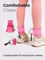 Ankle Resistance Bands with Cuffs | Pink Booty Band | Ankle Band Set for Working Out | Leg Resistance Bands with Ankle Straps | Kickback Training Equipment for Women Hip & Glutes | Home & Gym - Image 8