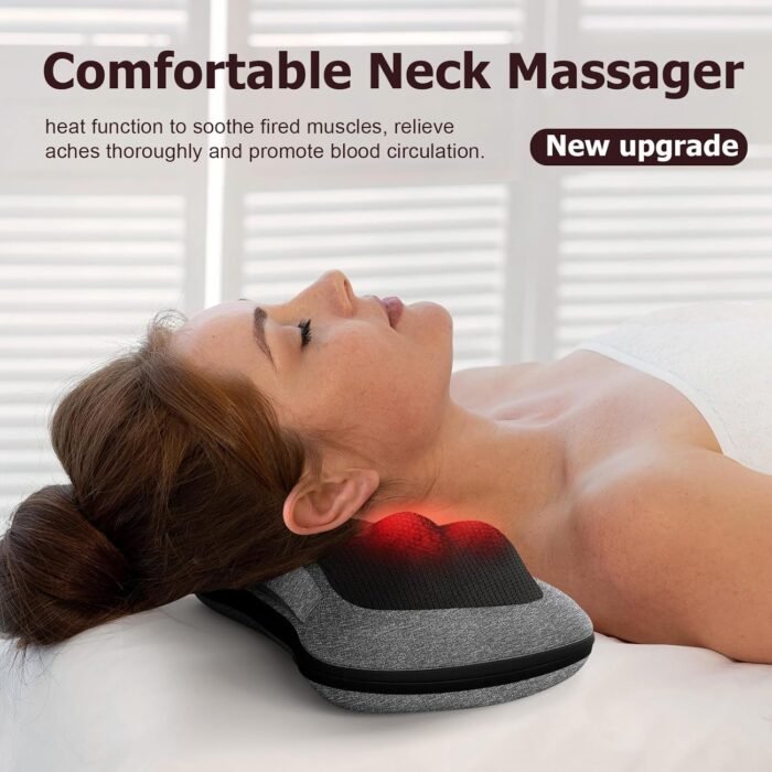 VIKTOR JURGEN Shiatsu Back Massager with Heat – Deep Tissue Massage for Neck, Shoulder, Leg, Upper & Lower Back Pain Relief, Electric Kneading 3D Massage Pillow Gifts for Men Women Dad, Mom, Christmas - Image 3