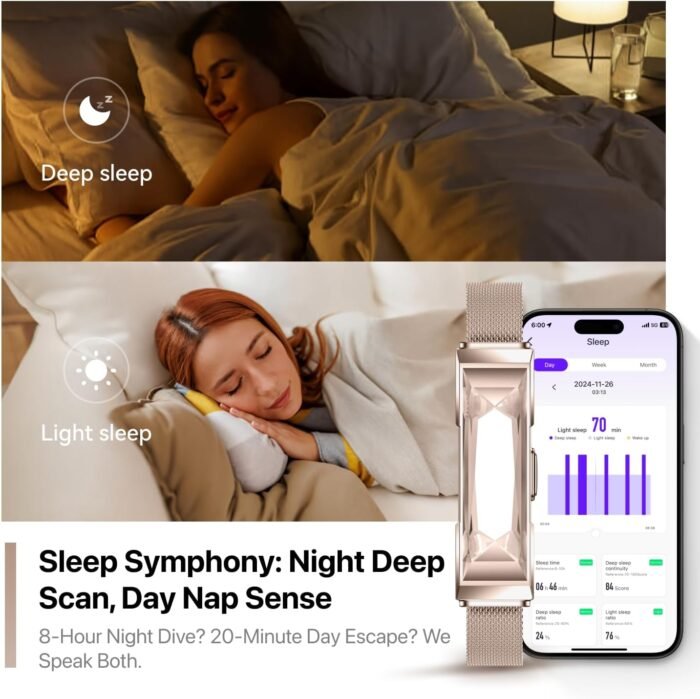 Smart Health Wristband, Wearable Activity & Fitness Tracker Band, 24/7 Sleep Tracker, All-Day Automatic Continuous Heart Rate Tracking, HRV Monitor, Blood Pressure, Stress, 2 Bands, with Free APP - Image 4