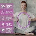 Syhood Pilates Ring 11. 81 Inch Pilates Circle Yoga Ring Magic Lightweight Flexible Workout Equipment for Fitness Physical Therapy Resistance Exercise Arms Legs - Image 4