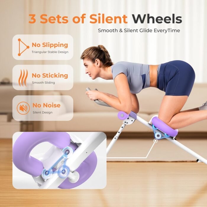Ab Machine, Adjustable Ab Trainer Machine for Abs Workout at Home Gym, Foldable, Knee Protection, Abdominal Trainer for Stomach Workout Purple - Image 9