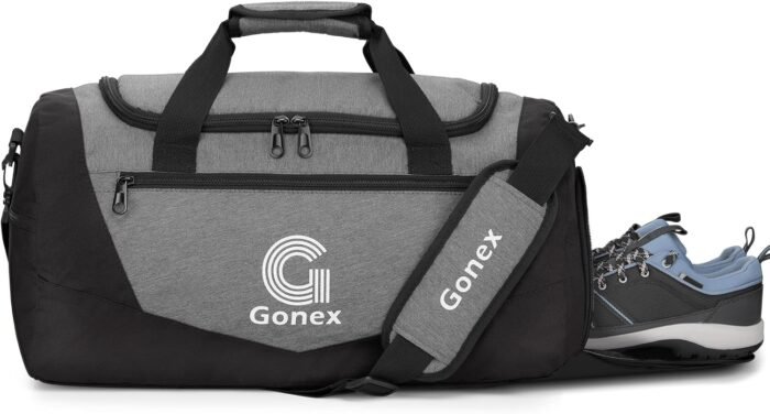Gonex Gym Duffel Bag with Shoe Compartment Wet Pocket, Large Capacity Sports Duffle Bag for Men Women, Workout & Travel Bag with Multiple Pockets, Black/Gray, Small (30L) - Image 2