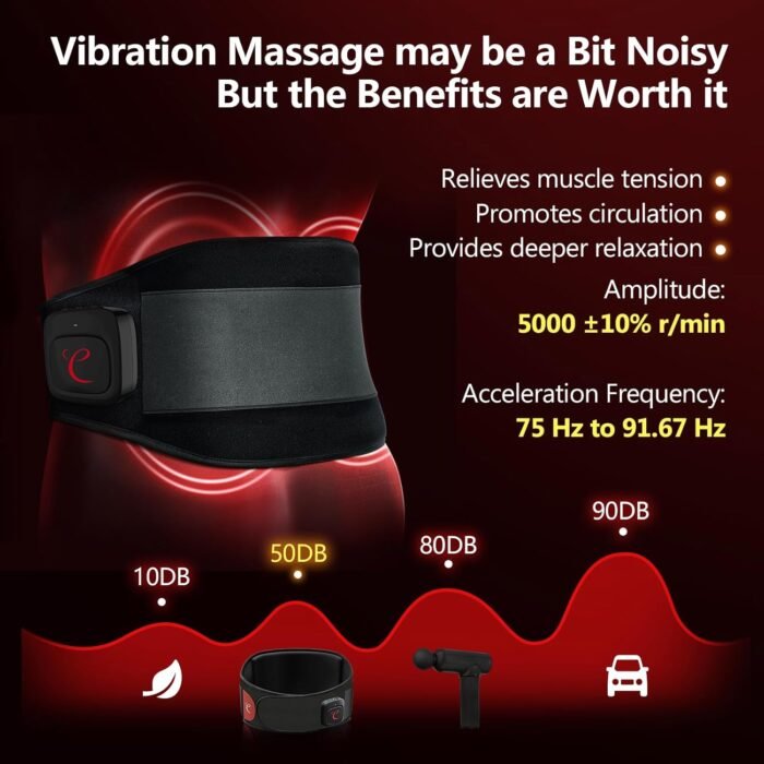 Comfytemp XL Cordless Heating Pad with Massager for Back Pain Relief, Portable Lower Back Massager with Heat Button App Control FSA HSA Eligible Wireless, Birthday Gifts for Mom Dad - Image 9