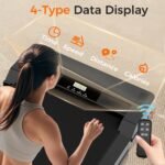 Under Desk Treadmill, 3.0HP Walking Pad with Handle Bar, Foldable Treadmills for Home Office, Running Machine with LED Display & Remote Control, Jogging Machine for Small Spaces - Image 4