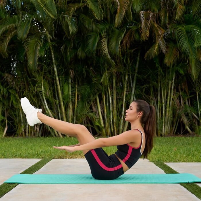 Two piece workout sets for women, 2 piece Gym Sets Tank Top Shelf Sports Bra And Matching Biker Shorts Running Work Out Yoga - Image 4