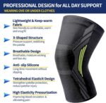 Knee Brace for Women & Men - UFITVELL 2 Packs knee compression sleeve for Knee Pain, Ideal for Gym, Running, Basketball, volleyball, Yoga, Support Meniscus Tear, swelling & Arthritis Pain Relief - - Image 4