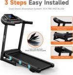 Treadmill for Home, 3-Level Manual Incline, 3.25HP Walking Jogging Running Machine, 320LBS Weight Capacity, 7.6 MPH Max Speed, Compact Portable Treadmills for Home Small/Office - Image 6