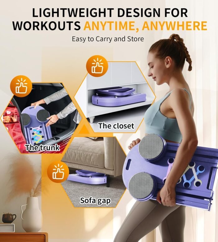 Pilates Board - Pilates Reformer Set, 6 in 1 Pilates Boards for Home Workout, Portable and Foldable Pilates Reformers, Multifunctional Reformer Pilates Machine, Pilates Board for Women - Image 5