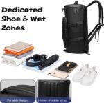 Gym Bag for Men,Large Waterproof Duffle Bag for Sports, Travel & Work,Gym Bag Men with Shoe Compartment & Wet Pocket (Black) - Image 4