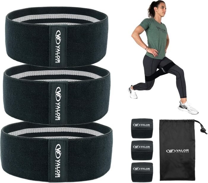 Valor Fitness Hip Bands - Fabric Resistance Glute Training Set, 3- Tension Level for Leg and Hip Mobility -Travel Bag Included - Image 2