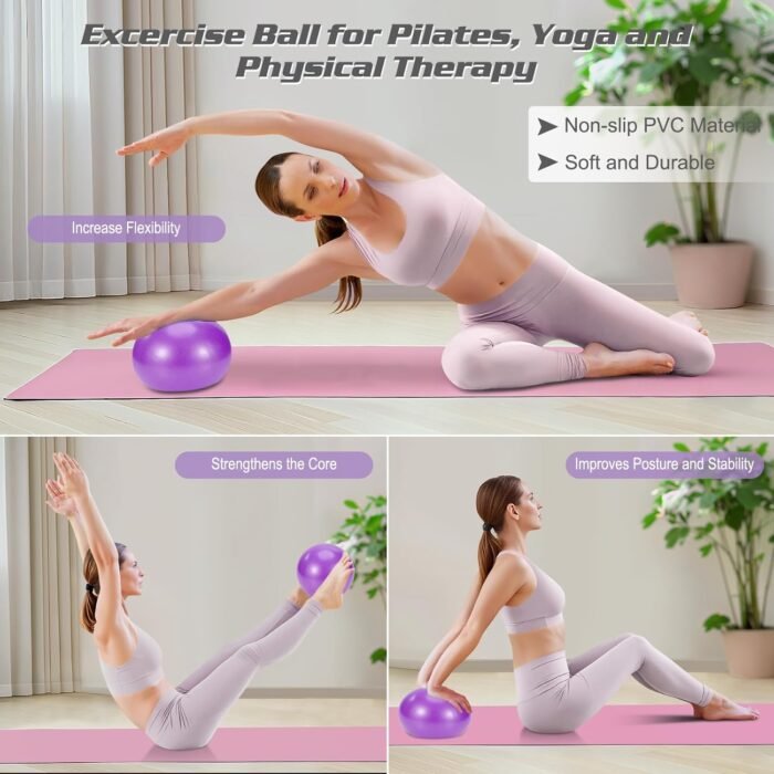Pilates Essentials Kit for Home Women, Ring and Ball Set, Pilates Equipment for Workouts, 3 Resistance Bands, Grip Socks, 14 Inch Magic Circle, Mini Exercise Ball, Great Exercise Equipment - Image 5