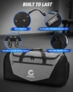 Gonex Gym Duffel Bag with Shoe Compartment Wet Pocket, Large Capacity Sports Duffle Bag for Men Women, Workout & Travel Bag with Multiple Pockets, Black/Gray, Small (30L) - Image 5