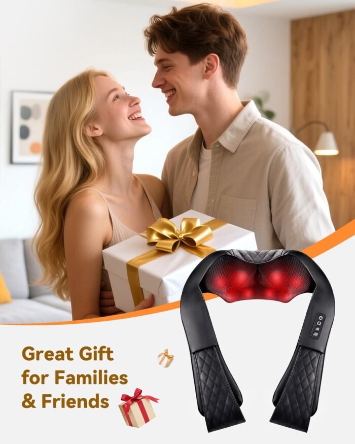 Shiatsu Neck and Back Massager, Neck Massager with Heat for Pain Relief Deep Tissue 4D Kneading Shoulder Massager Pillow for Whole Body Relaxation, Gifts for Mom Dad Women Men, Not Cordless - Image 10