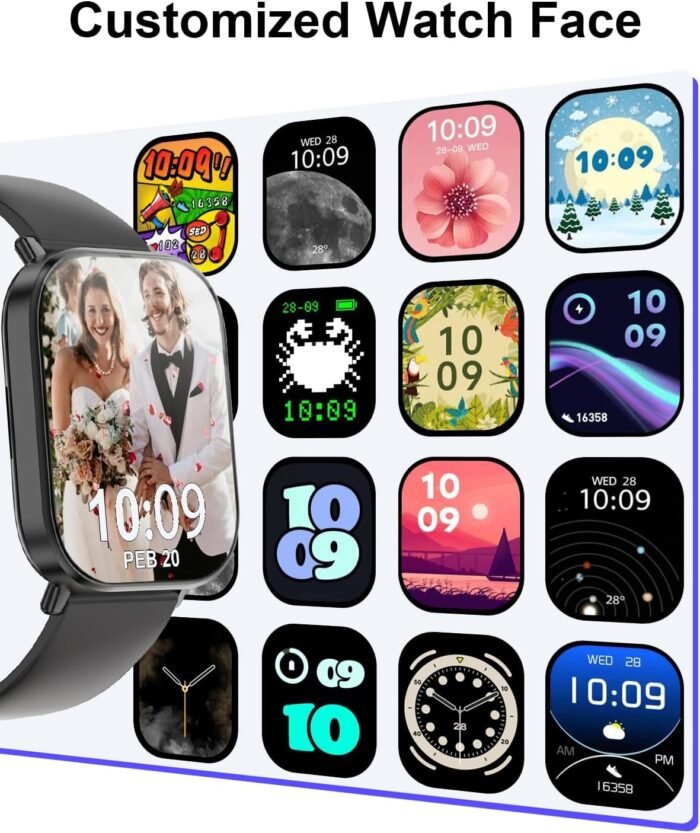 Smart Watch(Answer/Make Calls), 2.01”Smart Watches for Women Men 120+ Sports Modes Fitness Tracker with Blood Pressure/Heart Rate/Sleep Monitor, IP68 Waterproof Activity Tracker for Android and iPhone - Image 4