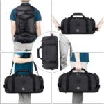 Gym Duffle Bag Backpack Waterproof Sports Duffel Bags Travel Weekender Bag for Men Women Overnight Bag with Shoes Compartment Black - Image 8