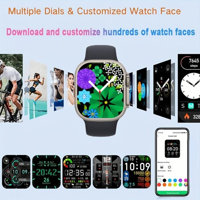 Smart Watch - 2.09" Smartwatch Fitness Tracker with Blood Oxygen Heart Rate Sleep Monitor, Local Music, Answer/Make Calls, Exercise Modes IOS Android Phones Compatible for Men Women Kids (Black) - Image 8