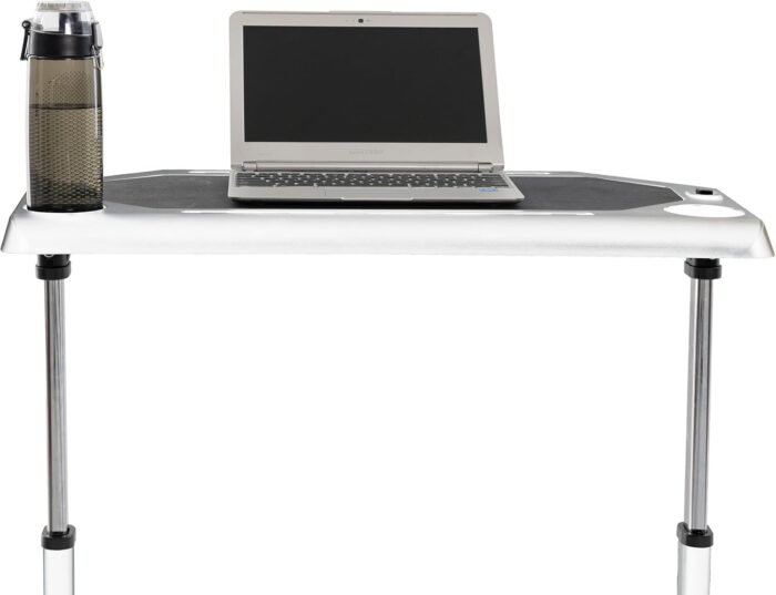 Adjustable Bike Desk - Rolling Laptop Cart for Stationary Bike or Trainer - Exercise While Working or Watching TV - Standing Desk - Image 6
