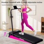 Electric Walking Pad Treadmill with 12% Adjustable Incline and Handle Bar, 3.5HP Small PortableTreadmills for Home Office Small, 4 in 1 Folding Foldable Treadmill with Handles, 0.6-7.6MPH, 350LBS - Image 5