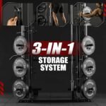 Mikolo Smith Machine, Multi-Function Power Cage with Dual Pulley System, Vertical Leg Press Attachment, Squat Rack Power Rack with More Training Attachment for Home Gym - Image 10