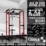 Mikolo Power Cage, Power Rack with LAT Pulldown, 1200 Pounds Capacity Workout Cage with More Training Attachments, Squat Rack for Home Gym, F4 Versions - Image 3