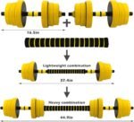 VIVITORY Dumbbell Sets Adjustable Weights, 44 to 66 Lbs, Free Weights Dumbbells Set with Connector, Neoprene Coating Adjustable Dumbbell Set, Dumbbells Weights Set for Home Gym, Cast Iron, Matte Finish - Image 7