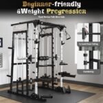 Smith Machine,2200lbs All-in-One Home Gym Power Cage with Weight Bar and Two LAT Pull-Down Systems and Cable Crossover,Multi-Function Squat Rack for Home Gym Training - Image 6