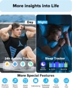 Smart Watch for Men Women Android iPhone, Alexa Built-in Fitness Watch with 1.8" LCD Screen & Bluetooth Call (Make/Answer), Heart Rate/SpO2/Sleep Monitor, 100 Sports, IP68 Waterproof Smartwatch - Image 8