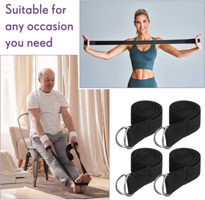 Jerify 10 Pcs Yoga Strap for Stretching Bulk 6ft Exercise Stretch Band with Metal D Ring Adjustable Pilates Non Elastic Yoga Stretch Belt for Women Men Physical Fitness Gym Workout Dance - Image 7