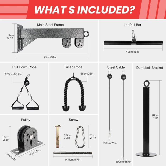 LAT Pulldown Attachments Pulley System Gym Tricep Rope Pull Down Training Cable Machine LAT Pulldown Machine for Home Gym - Image 3